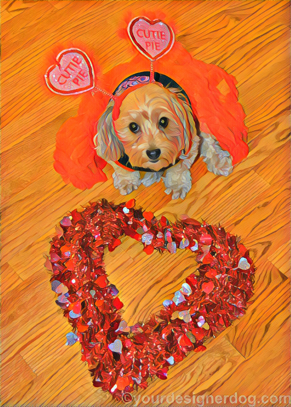 dogs, designer dogs, Yorkipoo, yorkie poo, love bug, cutie pie, digital art, pet portrait, Valentine's Day